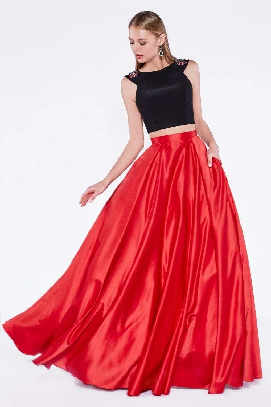 Formal dresses with tassel - adorned belts and tiered skirts for a stylish and festive formal eventCinderella Divine - CA316 Two-Piece Beaded Cap Sleeve Ballgown Formal dresses with tassel - adorned belts and tiered skirts for a stylish and festive formal eventCinderella Divine - CA316 Two-Piece Beaded Cap Sleeve Ballgown