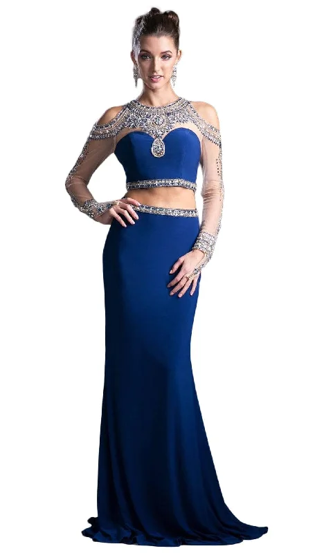 Strapless formal dresses with tulle skirts for a classic prom lookCinderella Divine - Two Piece Rhinestone Embellished Long Sleeves Gown Strapless formal dresses with tulle skirts for a classic prom lookCinderella Divine - Two Piece Rhinestone Embellished Long Sleeves Gown