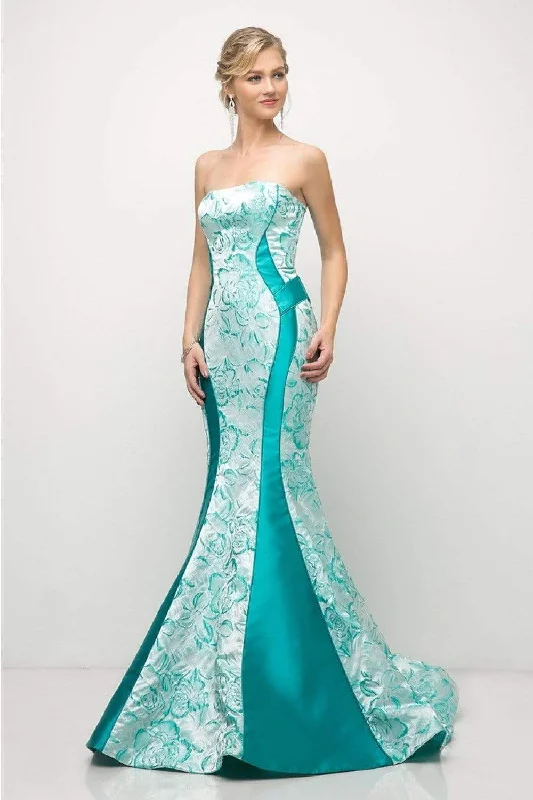 Formal dresses with tiered skirts and pearl embellishments for a luxurious feelCinderella Divine - US001 Floral Strapless Mermaid Gown Formal dresses with tiered skirts and pearl embellishments for a luxurious feelCinderella Divine - US001 Floral Strapless Mermaid Gown
