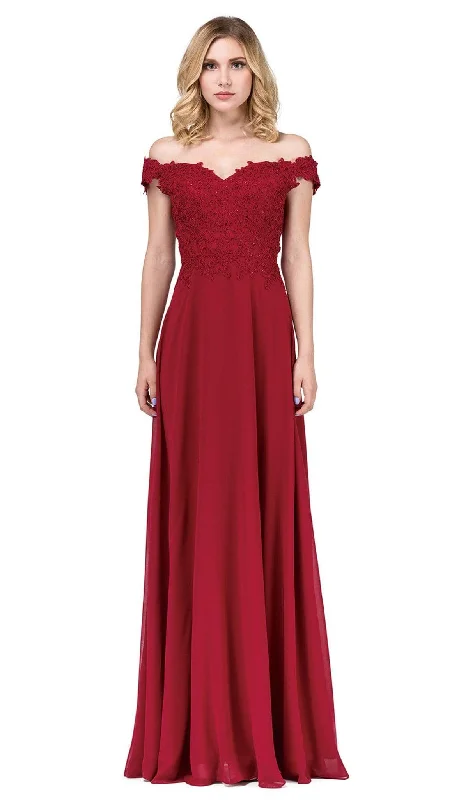 Formal dresses with side - slit pockets and beaded accents for a practical and stylish formal eventDancing Queen - 2492 Off Shoulder Lace Applique Evening Dress Formal dresses with side - slit pockets and beaded accents for a practical and stylish formal eventDancing Queen - 2492 Off Shoulder Lace Applique Evening Dress