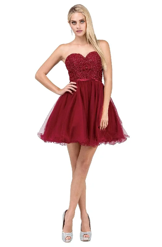 Prom dresses with one - shoulder designs and feather accents for a bold statementDancing Queen - 3014 Strapless Embellished Sweetheart Homecoming Dress Prom dresses with one - shoulder designs and feather accents for a bold statementDancing Queen - 3014 Strapless Embellished Sweetheart Homecoming Dress