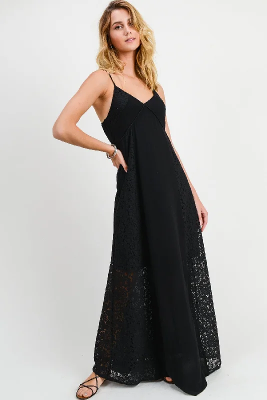 Party dresses with a tiered skirt for a fun and voluminous styleLong Spaghetti Strap Lace Maxi Dress Party dresses with a tiered skirt for a fun and voluminous styleLong Spaghetti Strap Lace Maxi Dress
