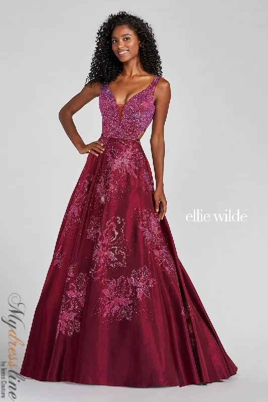 Prom dresses with lace - trimmed sleeves and empire - style waists for a flattering and vintage - inspired formal affairEllie Wilde EW122025 Prom dresses with lace - trimmed sleeves and empire - style waists for a flattering and vintage - inspired formal affairEllie Wilde EW122025