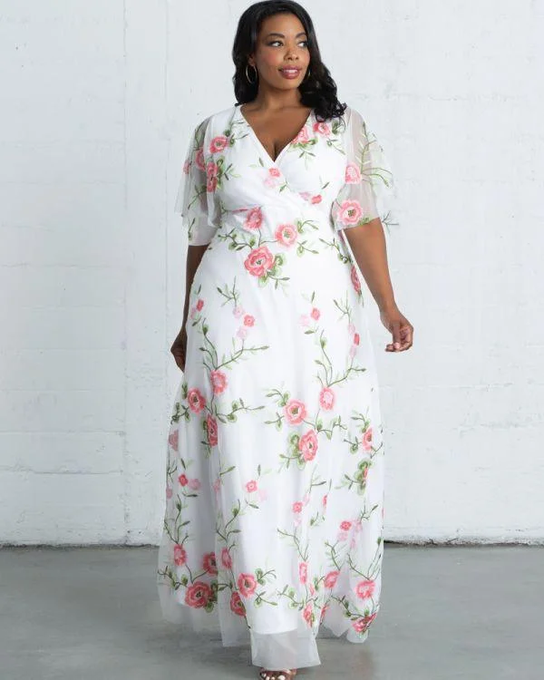 Bodycon dress in a camouflage print​Kiyonna Long Formal Floral  Dress