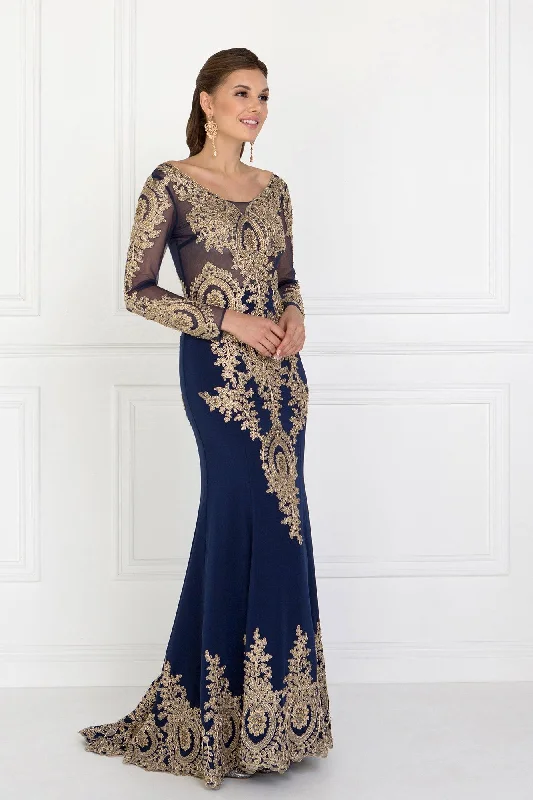 Bodycon dress for a prom night​Long Sleeve Dress Formal Evening Gown