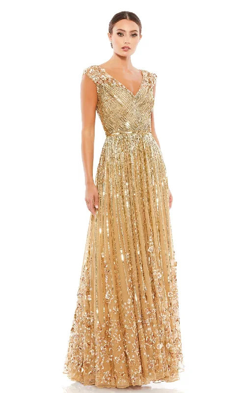 Formal dresses with cold - shoulder ruffled sleeves and floral prints for a romantic and trendy formal styleMac Duggal 5223 Dress Formal dresses with cold - shoulder ruffled sleeves and floral prints for a romantic and trendy formal styleMac Duggal 5223 Dress