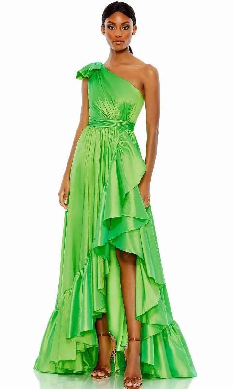 Prom dresses with lace - trimmed hems and off - the - shoulder necklines for a delicate lookMac Duggal 68027 - Asymmetrical One Sleeve Long Dress Prom dresses with lace - trimmed hems and off - the - shoulder necklines for a delicate lookMac Duggal 68027 - Asymmetrical One Sleeve Long Dress