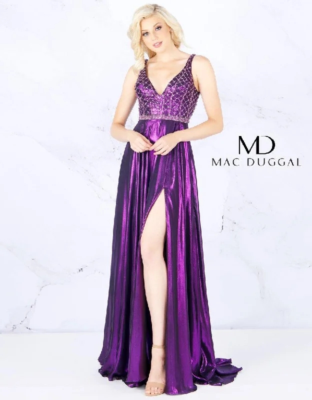 Bodycon dress with a halter neck​Mac Duggal 77493 Prom Long Formal Evening Prom Gown