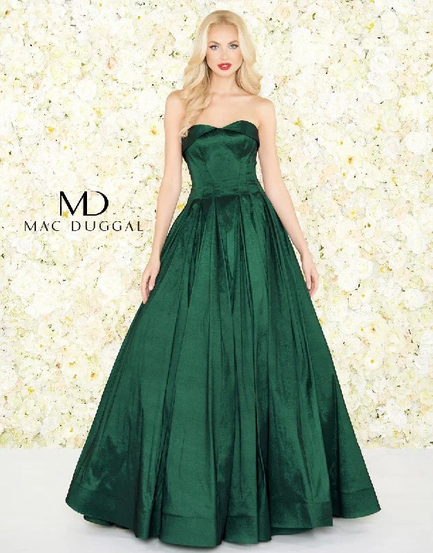 Bodycon dress with a metallic finish​Mac Duggal 12132 Prom Long Strapless Ball Gown