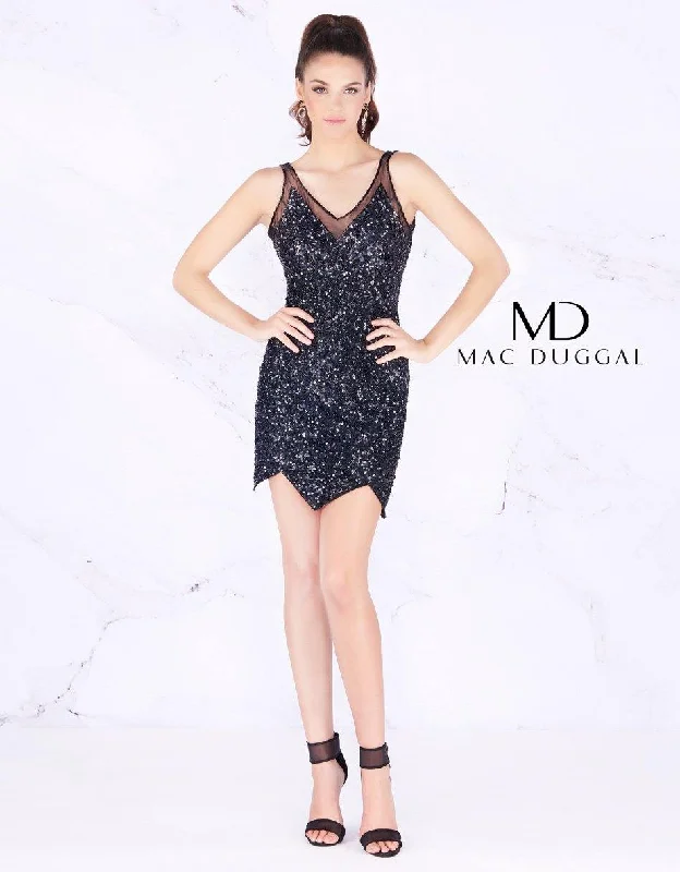 Bodycon dress made of stretchy spandex for comfortMac Duggal 4085 Short Sleeveless Cocktail Dress Bodycon dress made of stretchy spandex for comfortMac Duggal 4085 Short Sleeveless Cocktail Dress