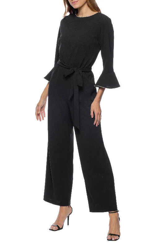 Evening party dresses with a long train for a dramatic entranceMarina Embellished Boat Neck Crepe Jumpsuit Evening party dresses with a long train for a dramatic entranceMarina Embellished Boat Neck Crepe Jumpsuit