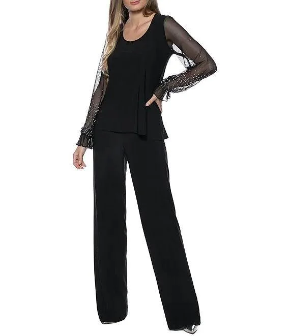 Bodycon dress made of satin for a luxurious feelMarina Formal Beaded Long Sleeve Two Piece Pant Set Bodycon dress made of satin for a luxurious feelMarina Formal Beaded Long Sleeve Two Piece Pant Set