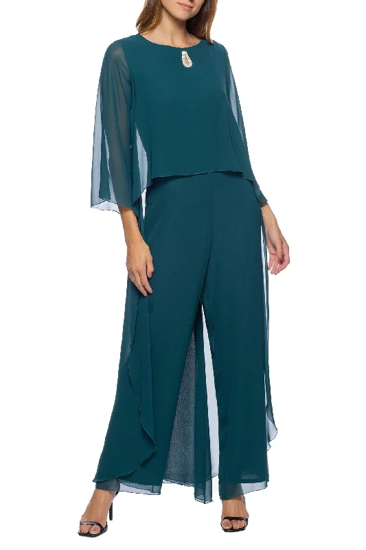 Party dresses with a satin - lined interior for added comfortMarina Long Popover Sleeve Chiffon Jumpsuit Party dresses with a satin - lined interior for added comfortMarina Long Popover Sleeve Chiffon Jumpsuit