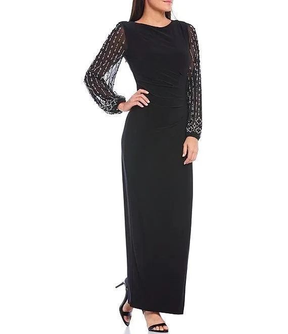 Bodycon dress made of cotton for a breathable optionMarina Long Sleeve Formal Beaded Chiffon Dress Bodycon dress made of cotton for a breathable optionMarina Long Sleeve Formal Beaded Chiffon Dress
