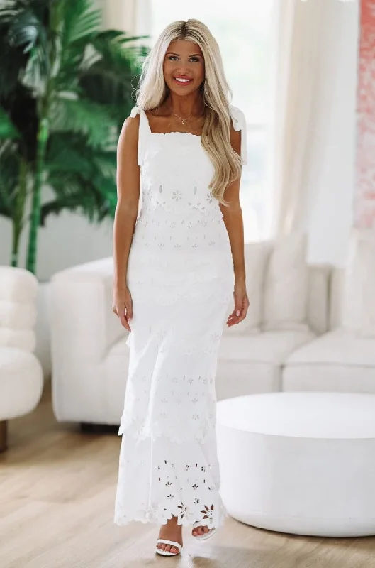 Sparkly sequined party dresses for a glamorous look​Spotlight Maxi Dress - White