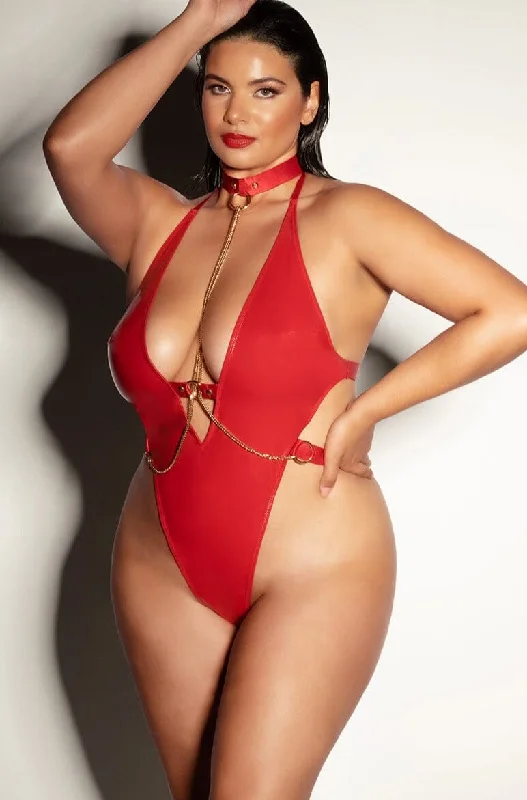 Printed Bodysuits with Floral Patterns for a Feminine VibeVinyl Teddy With Removable Chain Harness And Hand Cuff Printed Bodysuits with Floral Patterns for a Feminine VibeVinyl Teddy With Removable Chain Harness And Hand Cuff