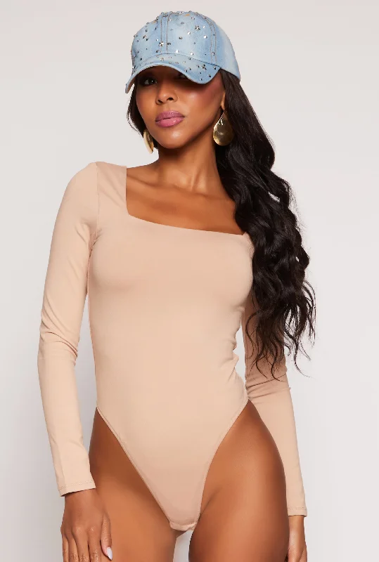 Maternity Bodysuits for Expecting Mothers' ComfortBasic Square Neck Long Sleeve Bodysuit Maternity Bodysuits for Expecting Mothers' ComfortBasic Square Neck Long Sleeve Bodysuit
