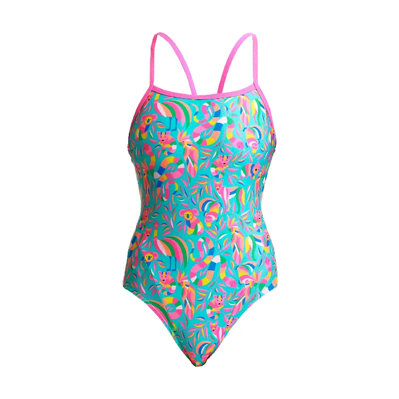 Tropical - print women swimwear for a vacation - ready beach styleBush Babies | Ladies Single Strap One Piece Tropical - print women swimwear for a vacation - ready beach styleBush Babies | Ladies Single Strap One Piece