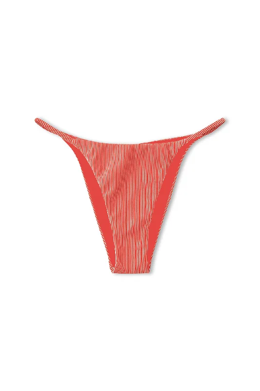 Sustainable bikini made from recycled materials for eco - conscious beachgoersChilli Stripe Rib Curve String Brief Sustainable bikini made from recycled materials for eco - conscious beachgoersChilli Stripe Rib Curve String Brief