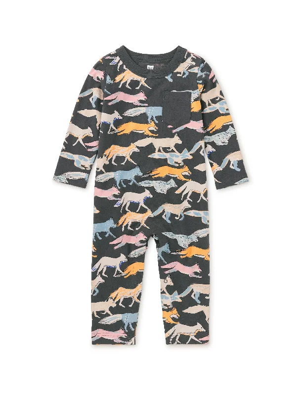 Women's Velvet One - Pieces in Emerald Green for a Luxurious and Sophisticated OccasionLong Sleeve Pocket Baby Romper - Fleet Foxes