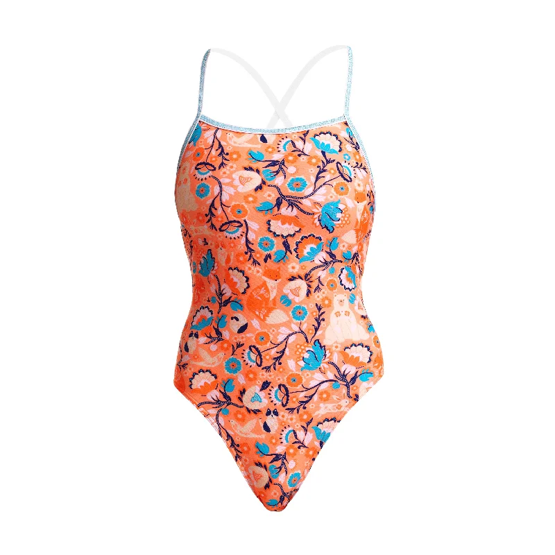 Metallic women swimwear with a shiny finish for a glamorous poolside lookFairy Tails | Ladies Strapped In One Piece Metallic women swimwear with a shiny finish for a glamorous poolside lookFairy Tails | Ladies Strapped In One Piece