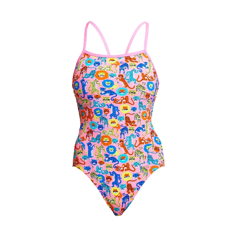 Tropical - print women swimwear for a vacation - ready beach styleFeline Fiesta | Ladies Single Strap One Piece Tropical - print women swimwear for a vacation - ready beach styleFeline Fiesta | Ladies Single Strap One Piece