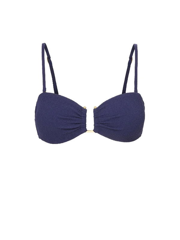 Women's Wireless Sports Swim Tops in Gray for Comfort during Water WorkoutsGina Top In Navy Texture Women's Wireless Sports Swim Tops in Gray for Comfort during Water WorkoutsGina Top In Navy Texture