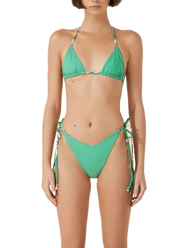 String bikini for a minimalistic and sexy beach styleGreen Flower Reversible Curve String Tie Brief Green Flower String bikini for a minimalistic and sexy beach styleGreen Flower Reversible Curve String Tie Brief Green Flower