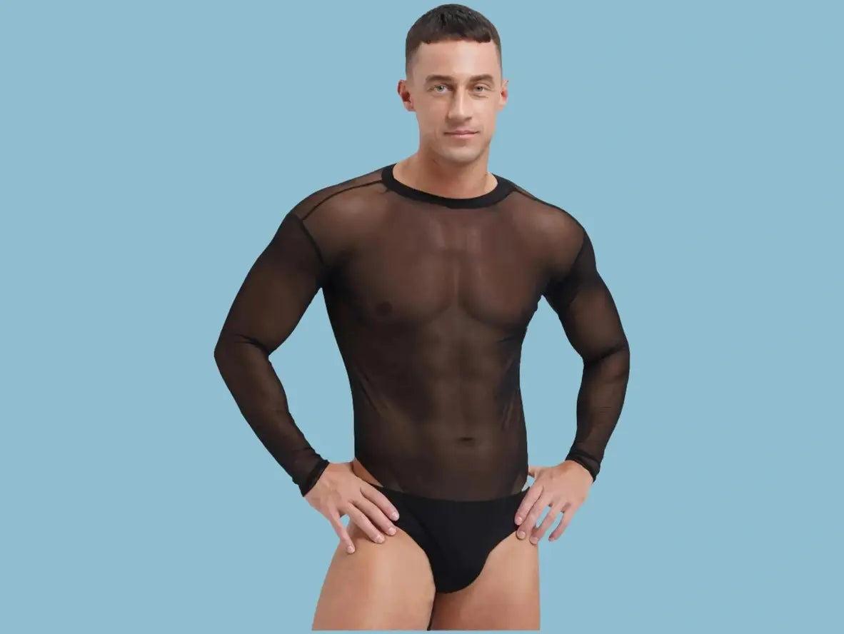 Maternity Bodysuits for Expecting Mothers' ComfortGay Bodysuits | See-Through Sexy High Cut Long Sleeve Thong Bodysuit Maternity Bodysuits for Expecting Mothers' ComfortGay Bodysuits | See-Through Sexy High Cut Long Sleeve Thong Bodysuit