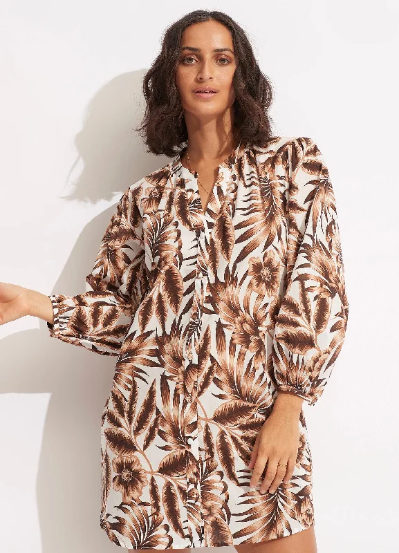Round - neck cover ups for a classic and simple lookIsland In The Sun Cover Up - Ecru Round - neck cover ups for a classic and simple lookIsland In The Sun Cover Up - Ecru