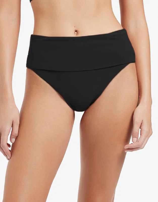 Lace - trimmed bikini for an elegant and romantic touchJetset Fold Down Bikini Pant - Black Lace - trimmed bikini for an elegant and romantic touchJetset Fold Down Bikini Pant - Black