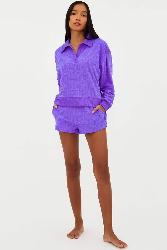 Printed sarong - style cover ups for a tropical vacation lookKiara Short Ultra Violet Terry Printed sarong - style cover ups for a tropical vacation lookKiara Short Ultra Violet Terry