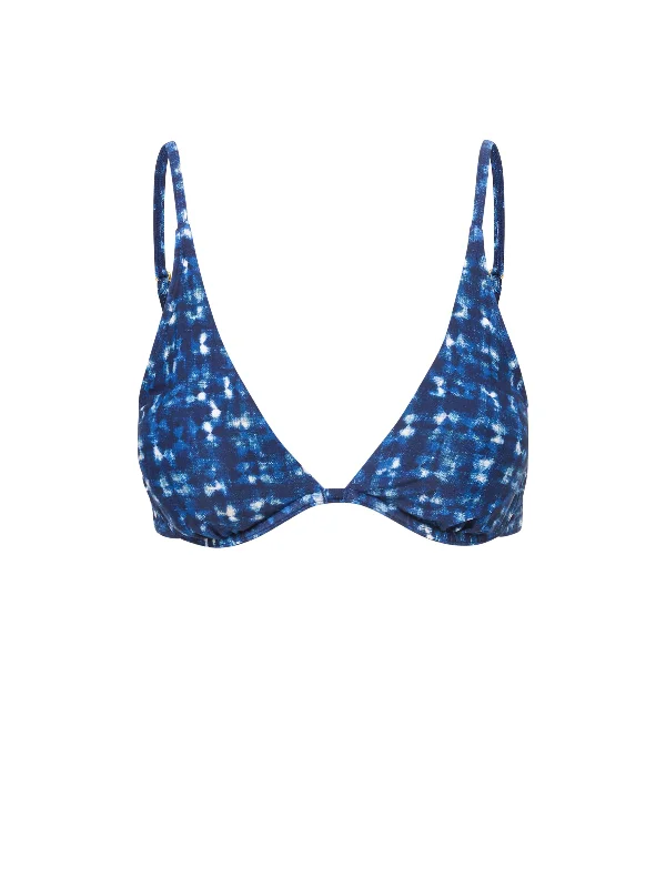 Plus Size Women's Ruffled Bikini Tops in Floral Print for a Feminine Beach LookLeah Top In Denim Noir Plus Size Women's Ruffled Bikini Tops in Floral Print for a Feminine Beach LookLeah Top In Denim Noir