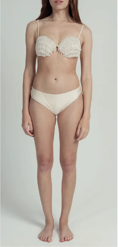 Convertible bikini that can be worn in multiple styles for versatilityLea Bikini Bottom Off-White