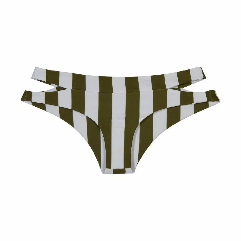 Printed floral women swimwear for a feminine and colorful beach vibeMikoh Puka Puka Retro Stripe Olive Bottom Printed floral women swimwear for a feminine and colorful beach vibeMikoh Puka Puka Retro Stripe Olive Bottom