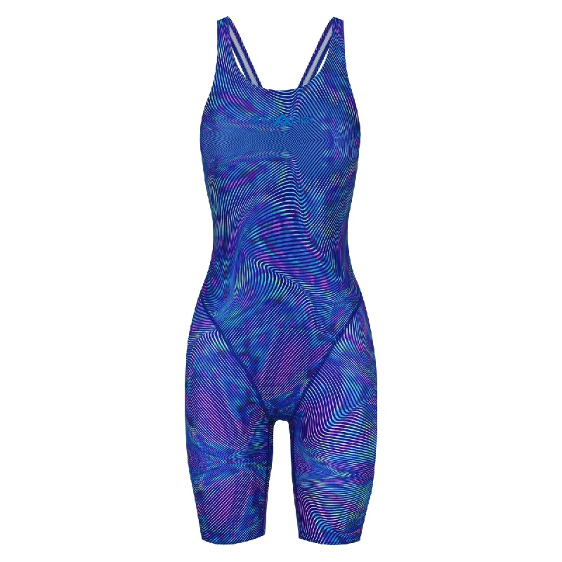 Convertible women swimwear that can be worn in multiple styles for versatility Neochrome Kneelength | AMANZI Kneelength