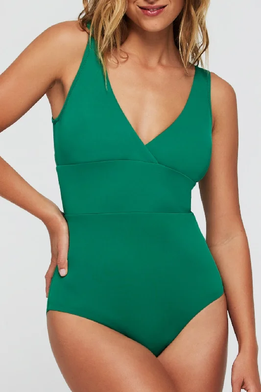 Women's Velvet One - Pieces in Emerald Green for a Luxurious and Sophisticated OccasionNoni V-Neck Sculpting One-Piece Swimsuit Women's Velvet One - Pieces in Emerald Green for a Luxurious and Sophisticated OccasionNoni V-Neck Sculpting One-Piece Swimsuit