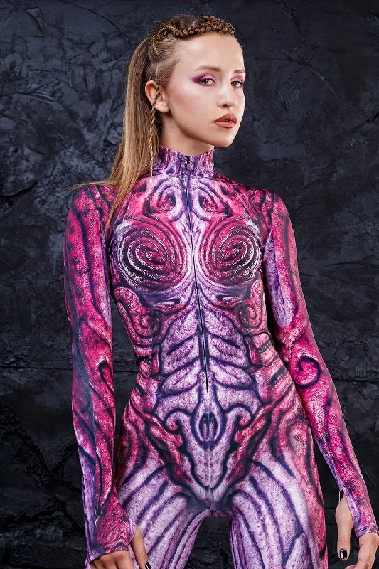 High - Neck Bodysuits for a Modest and Sophisticated LookOdyssey Magenta Costume