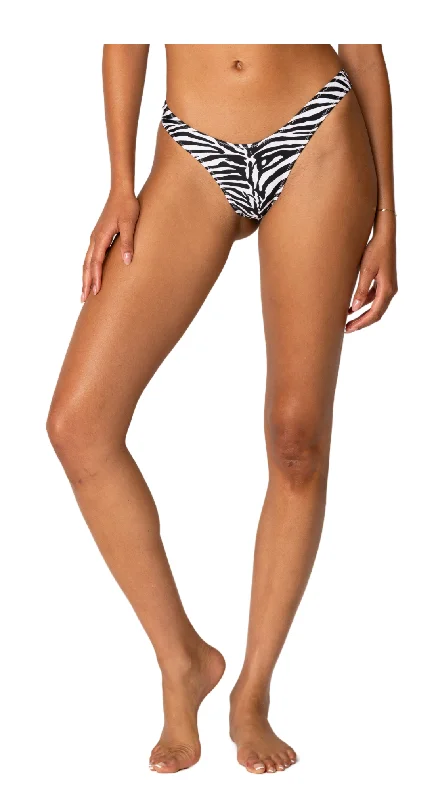 Sustainable bikini made from recycled materials for eco - conscious beachgoersOREYA LOGO BOTTOM - ZEBRA