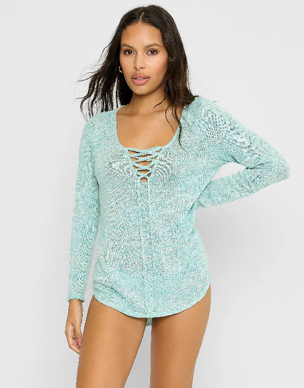 Minimalist - designed cover ups for a sleek and simple beach appearancePayton Beach Sweater - Aqua Minimalist - designed cover ups for a sleek and simple beach appearancePayton Beach Sweater - Aqua