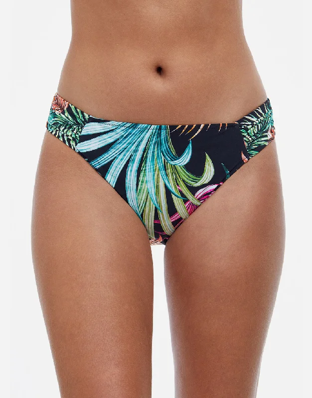 High - performance bikini with quick - drying fabric for active swimmersProfile Tropico Ruched Bikini Pant - Black