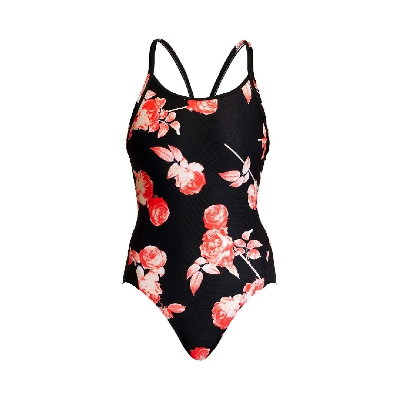 One - piece women swimwear with cut - outs for a stylish and modern appealRose Garden | Ladies Diamond Back One Piece