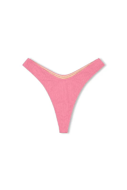 Plus - size bikini with full - coverage options for comfort and confidenceSignature Thong Brief - Flamingo Pink