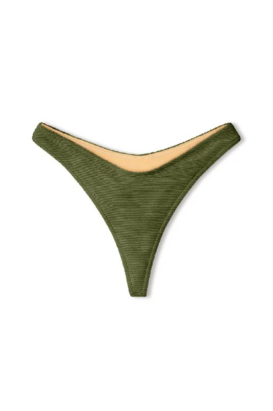 Striped bikini with a classic pattern for a timeless beach aestheticSignature Thong Brief - Khaki Striped bikini with a classic pattern for a timeless beach aestheticSignature Thong Brief - Khaki