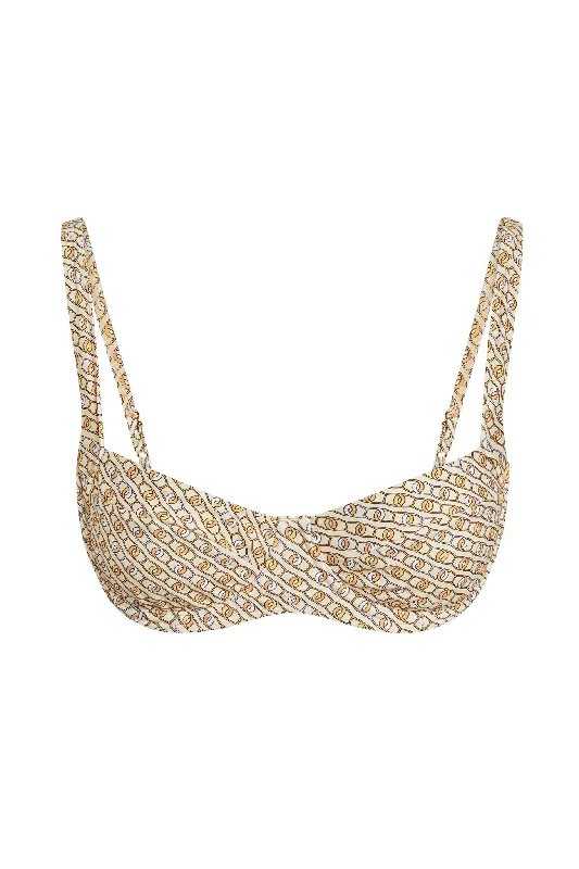 Plus Size Women's Floral - Embroidery Swim Tops in Cream for a Delicate and Elegant AppearanceSorrento Top - Sun Lynx Geo Plus Size Women's Floral - Embroidery Swim Tops in Cream for a Delicate and Elegant AppearanceSorrento Top - Sun Lynx Geo