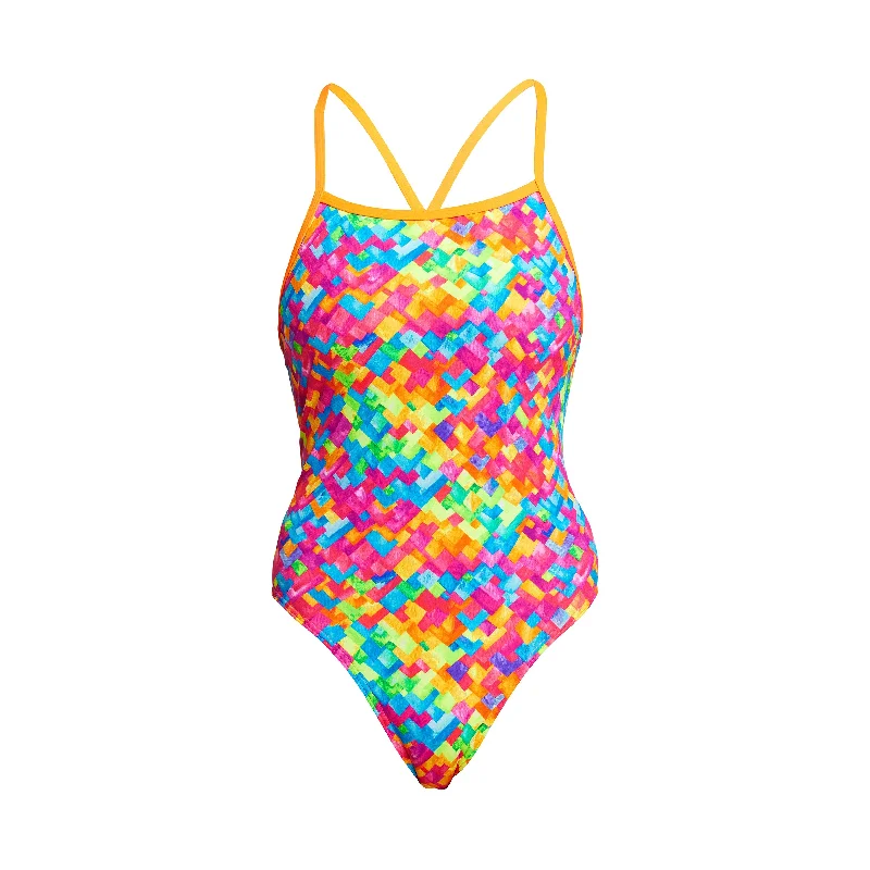 Printed floral women swimwear for a feminine and colorful beach vibeStroke Rate | Ladies Tie Me Tight One Piece Printed floral women swimwear for a feminine and colorful beach vibeStroke Rate | Ladies Tie Me Tight One Piece
