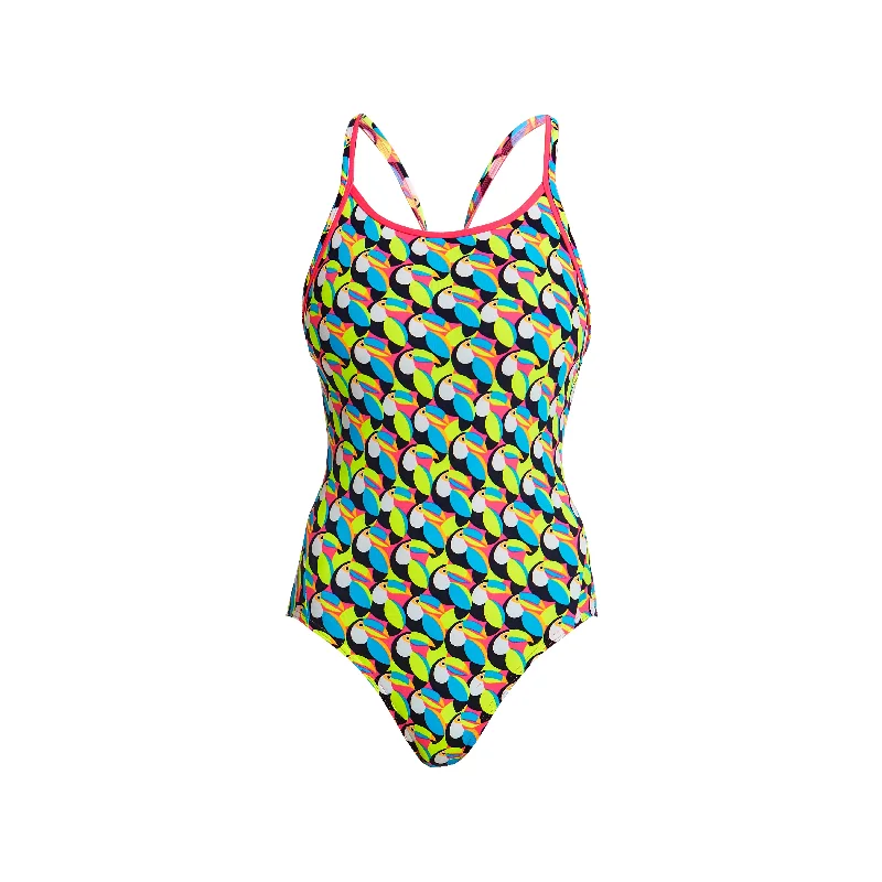 Metallic women swimwear with a shiny finish for a glamorous poolside lookTOUCAN DO IT | LADIES ECO DIAMOND BACK ONE PIECE Metallic women swimwear with a shiny finish for a glamorous poolside lookTOUCAN DO IT | LADIES ECO DIAMOND BACK ONE PIECE