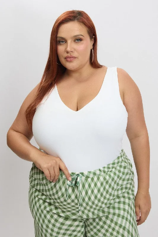 Neon Bodysuits to Stand Out at PartiesWhite Bodysuit V Neck Supersoft